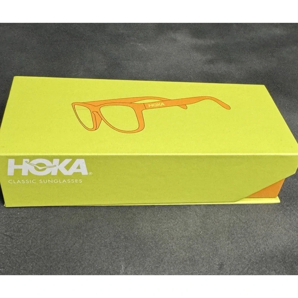 Hoka Classic Sunglasses Yellow Matte Polarized Lenses 400 UV Protection Sport